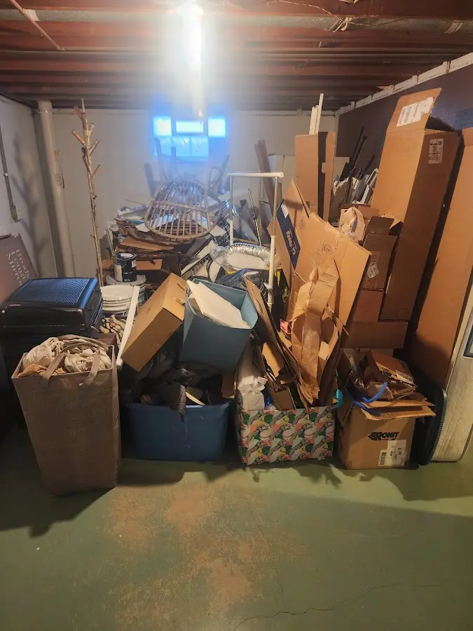 Roll-off dumpster container at job site for Roll Off Dumpster Rental in Beloit